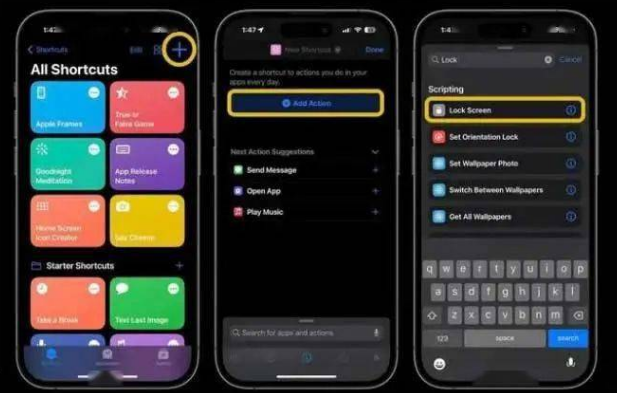 西畴苹果14锁屏维修店分享iPhone14升级iOS16.4后如何创建锁屏快捷方式 