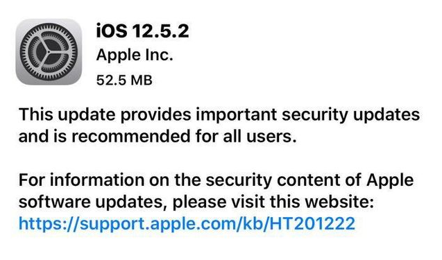 西畴苹果手机维修分享iOS12.5.2发布，建议所有老苹果用户安装 